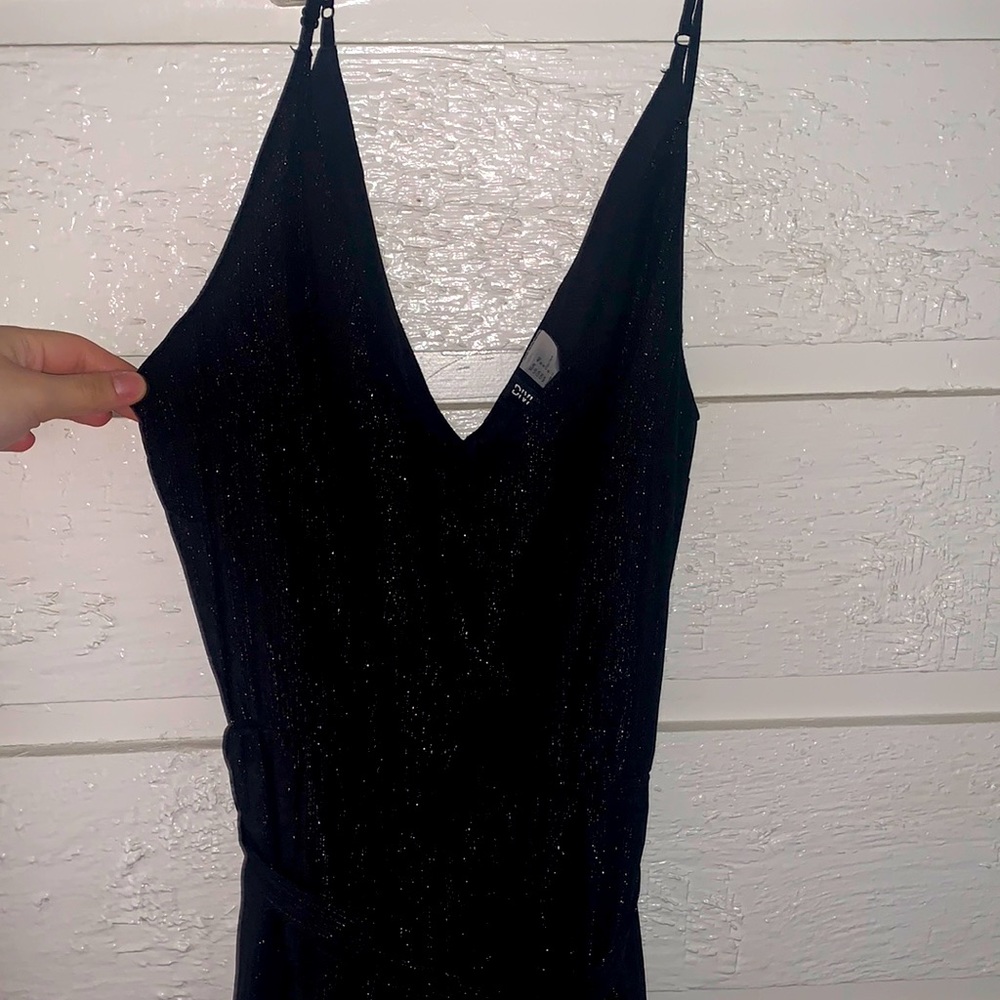 Long black glittery jumpsuit